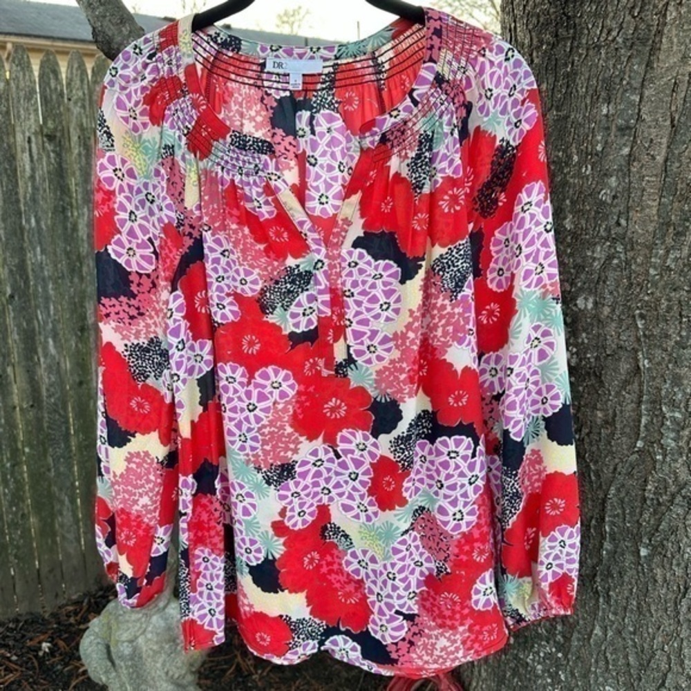 DR2 by Daniel Rainn Women’s Peasant Tunic Top (Small) (NWOT) - Picture 2 of 7